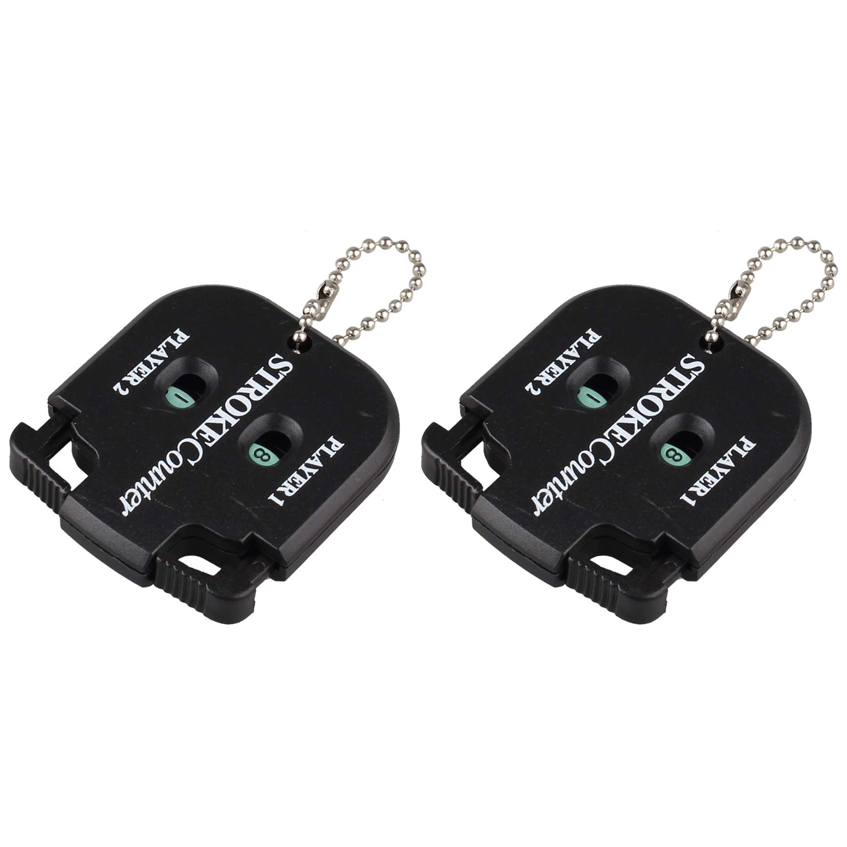 Futheda 2Pcs Mini Square Handy Golf Score Counter Two Players Score Count Tool Golf Stroke Counter Putt Scorer Counters