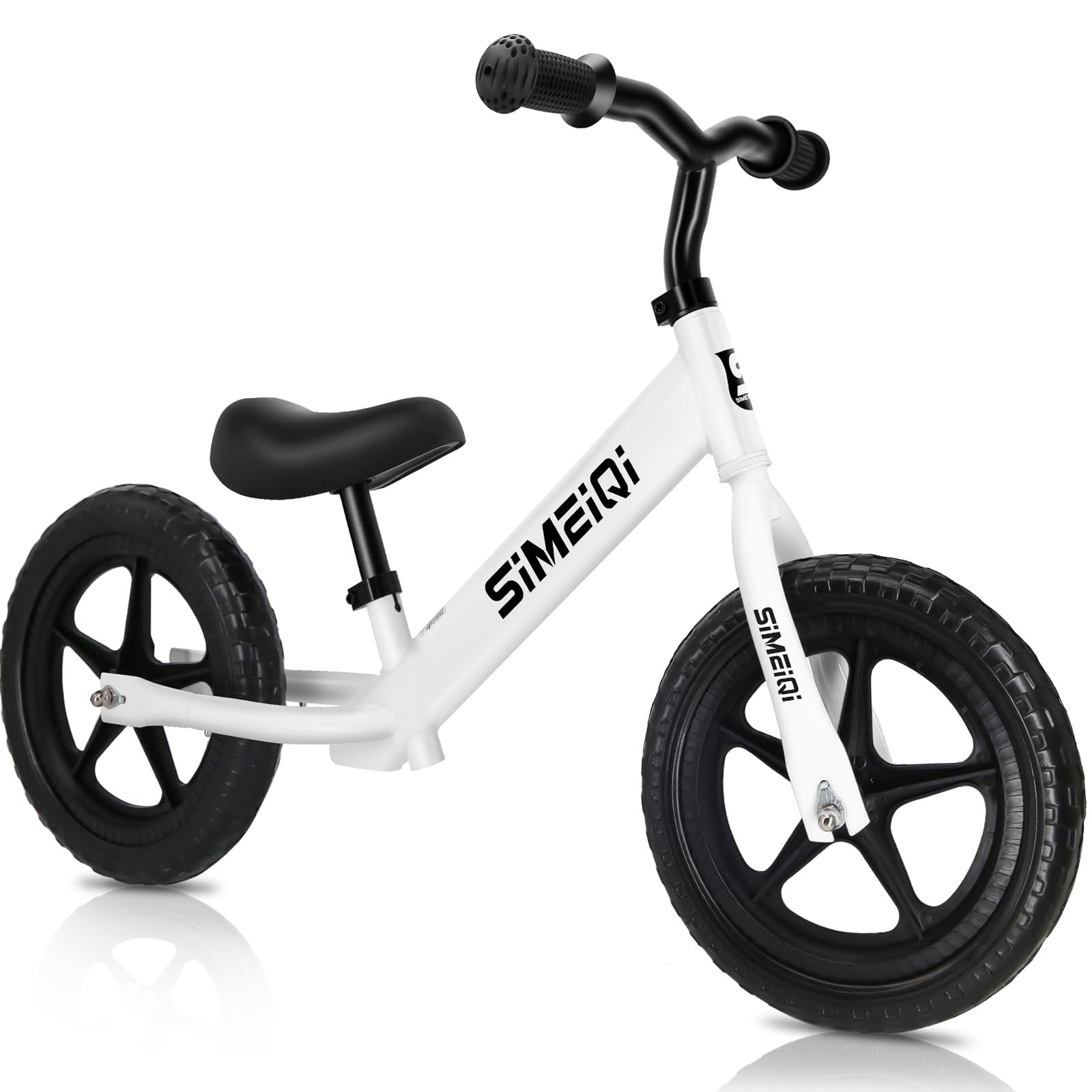 SIMEIQI 12 Inch Kids Balance Bike for Toddler 2-4 Years Boys Girls No Pedal Training Push Bike Lightweight Adjustable Handlebar and Seat