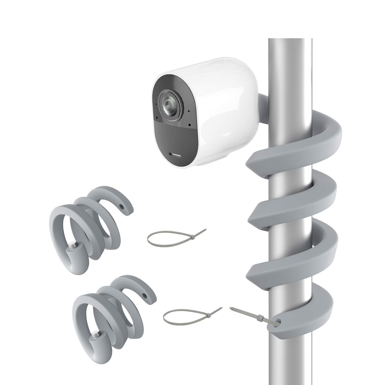 HOLACA Flexible Mount Compatible with Eufycam 1/2/2C/2C Pro/3/3C/E, Arl o Pro 2/3/4/Ultra 1&2/Essential Surveillance Cameras, and Other Cameras with 1/4" Thread, Gray | 2PCS