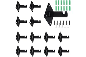 7RiversART Gridwall Mount Brackets Black for Grid Panels, Wire Wall Mount Brackets for Clothing Store, Cloakroom, Retail Display, Wall Organization 12pcs