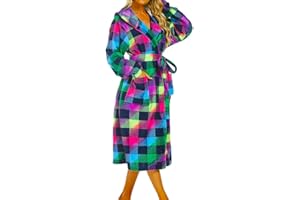 RUOGU Kids Bathrobe Hooded Plush Fleece Robe for Girls Boys