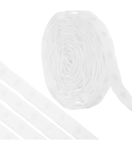 Beyond Trim Snap Button Tape - 0.7 Inch Press Stud Ribbon, White 10 Yards For Sewing & Crafts