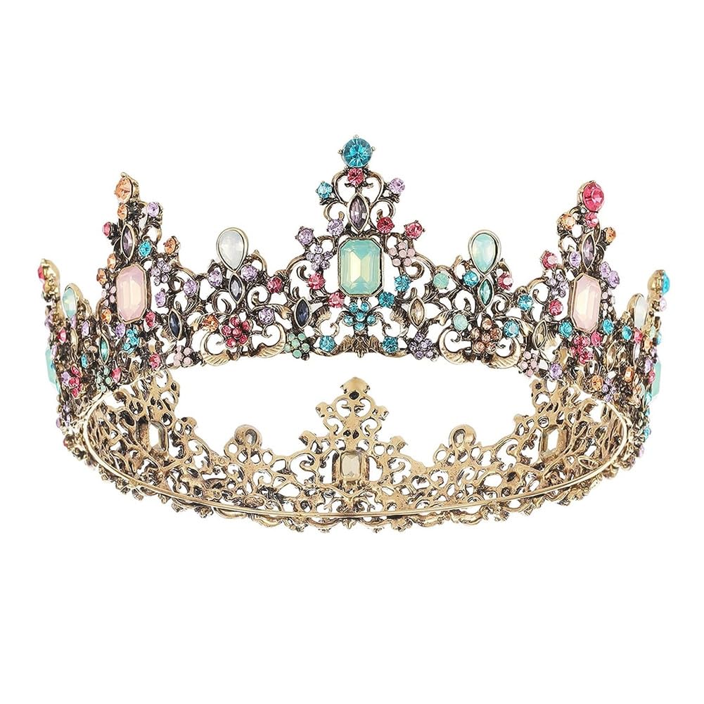 Voarge Tiara Crystal Crown for Bridal, Princess Tiara Wedding Tiara Crown, Vintage Princess Crown, for Wedding, Birthday, Prom, Retro, one size, Metal, water diamond