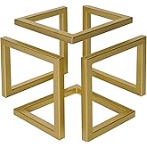 DreamsEden Geometric Cube Sculpture Gold Block Modern Statues Metal Art Decorative Desktop Ornaments