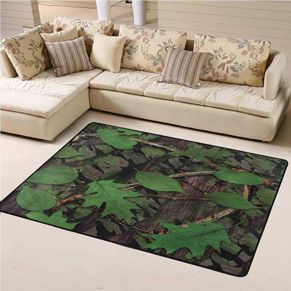 Soft Large Area Rug Forest Printing Rug Pads Tree Trunk Bark Greenery for Entryway