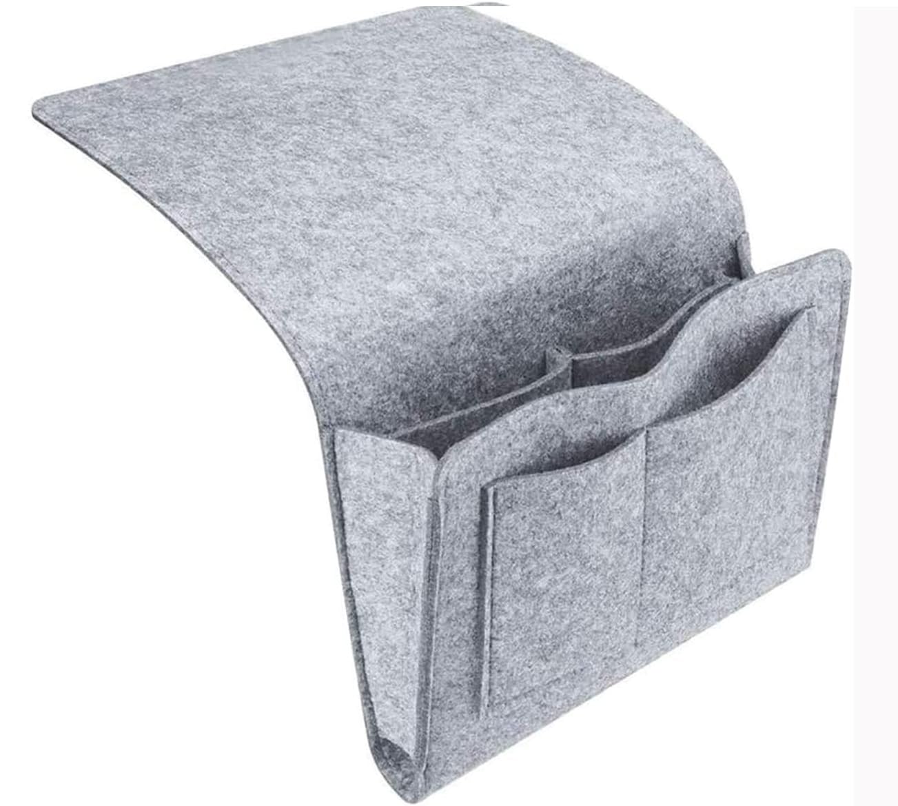 Amdonalo Bedside Organiser - Felt Storage Bag for Home, Sofa, Bunk Beds (Light Gray)