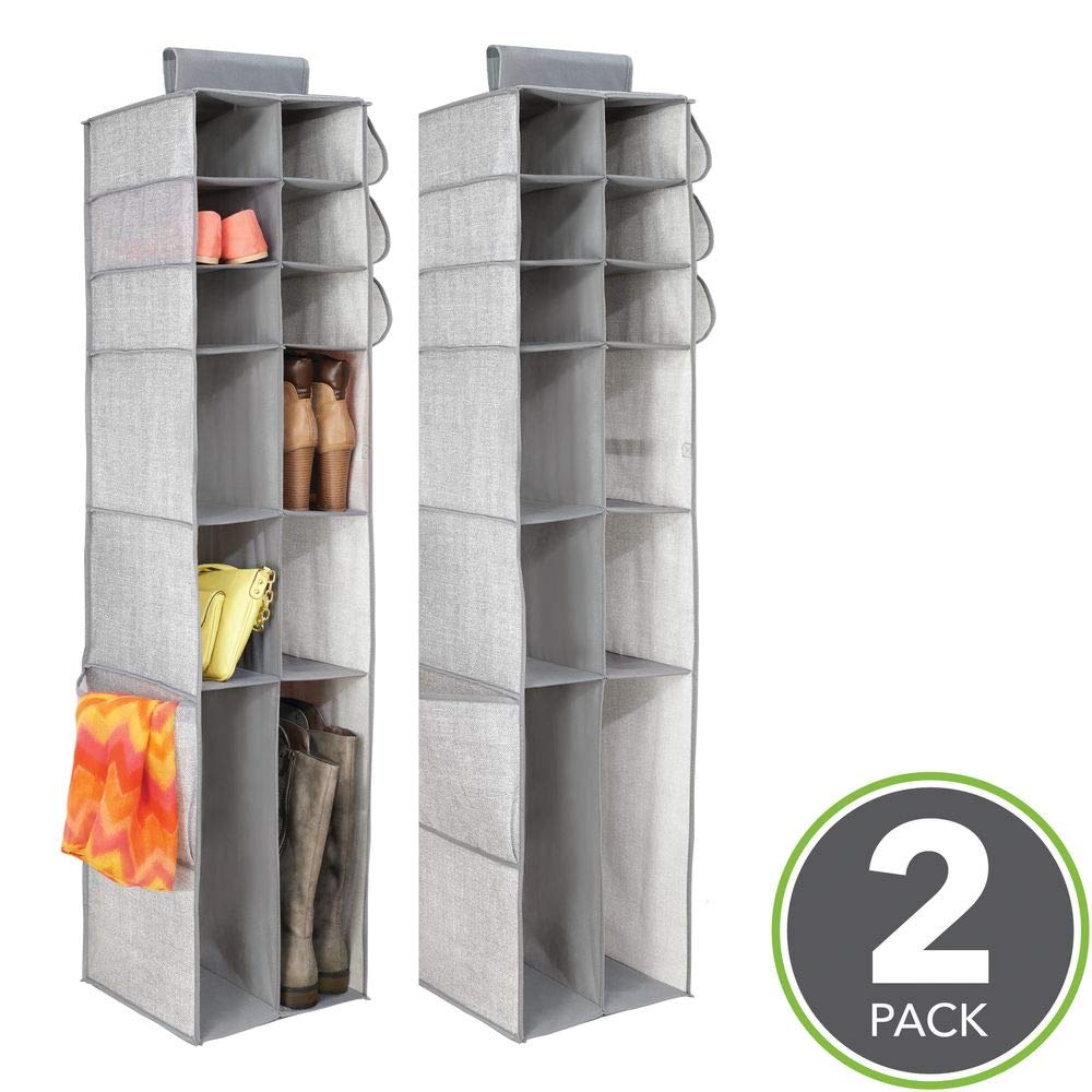 mDesign Juego de 2 organizadores de armarios de Tela Organizador