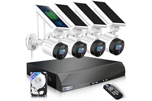 WEILAILIFE 【2-Way Audio】 Outdoor Solar Powered Security Camera System, Wireless Rechargeable Security Cameras System, Home Video Surveillance Camera System