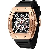 MF MINI FOCUS Watch for Men Wristwatch Fashion Hollow Big Dial Luminous Waterproof Sport Analog Quartz Business Mens Watches Black Silicon Strap Dress Watch