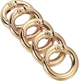 PATIKIL 5pk 18x11x3.5mm Zinc Alloy Spring Gate O Rings Light Gold Keyring Buckle view 1