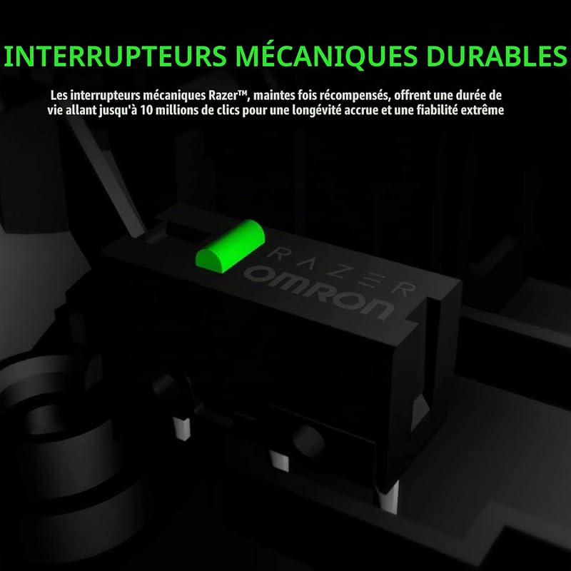 DeathAdder Essential (2021) - Souris Gaming Filaire avec Capteur Optique de 6400 DPI (Design Ergonomique, 5 Boutons Programmables, Jusqu'à 10M de Clics) Blanc