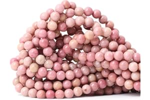 CHEAVIAN 60PCS 6mm Natural Rhodochrosite Gemstone Smooth Round Loose Beads for Jewelry Making DIY Findings 1 Strand 15"