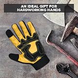 WORK MAXX Mustard Large Gardening Working Gloves Leather Thorn Proof Dexterity view 7