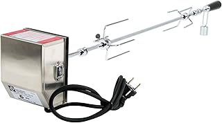 BBQ-Toro Grillspieß Set, 90 cm, inkl. Edelstahl Motor, 220V - 240V, Drehspieß, Rotisserie, Drehspiess