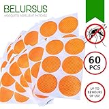 Belursus Mosquito Repellent Patch/3cm Resealable 60 Units/Premium Japan natural essential plant oils/100% Natural Mosquito Repellent/24-Hour Protection/Simply Apply to Skin and Clothes
