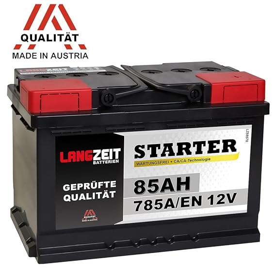 LANGZEIT Autobatterie 12V 85Ah ersetzt 72Ah 74Ah 75Ah 77Ah 80AH