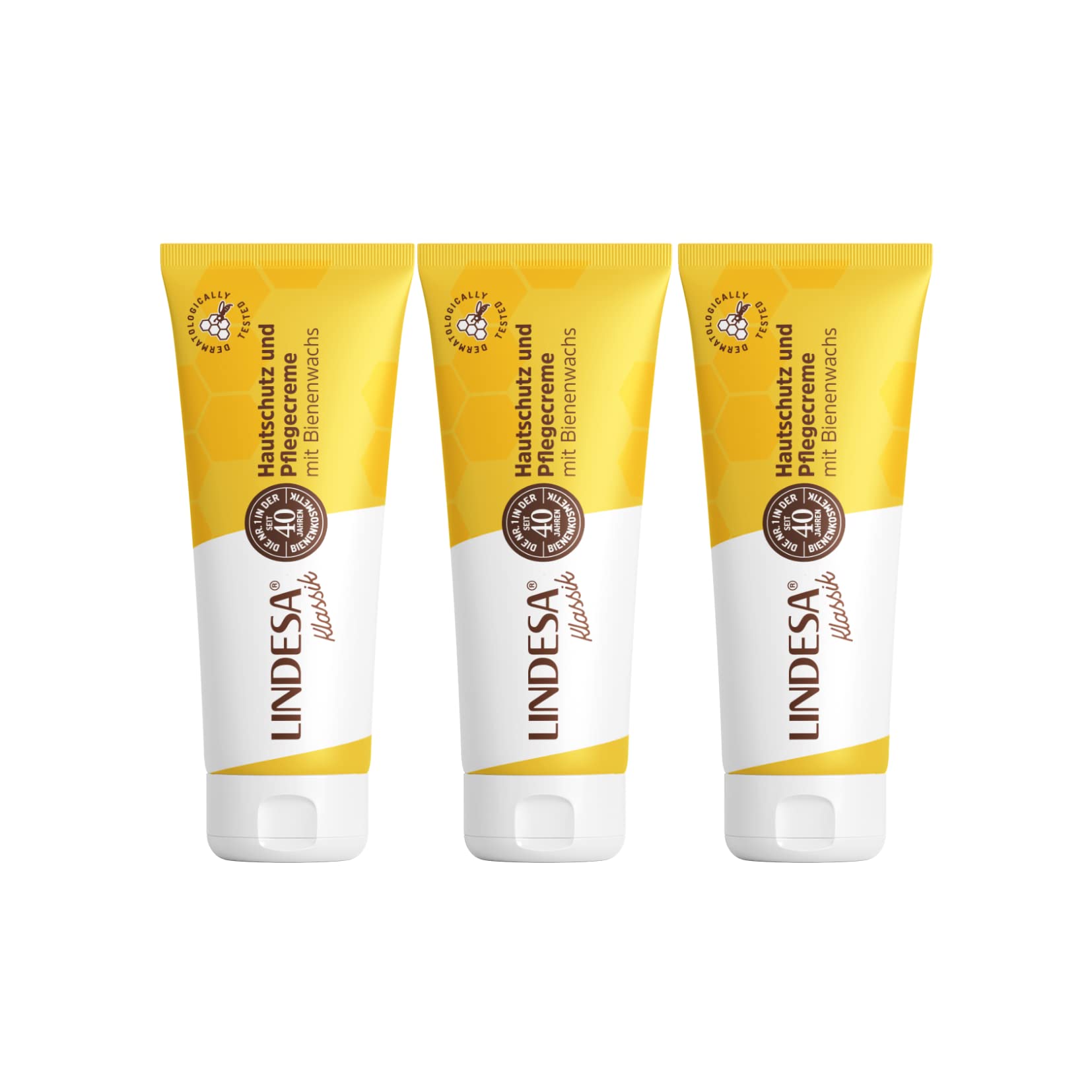 New: Lindesa Skin Care Cream Hand Cream with Beeswax Hand Cream Pack of 3 PE Tube 50 ml
