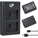 LP NP-FW50 Battery Charger Pack, 2-Pack Battery & Dual Slot Charger for Sony Alpha A6000, A6400, A6100, A6300, A6500, A5100,