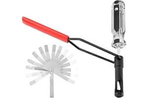 Restynic Valve Lash Adjustment Tool Kit, 10mm Jam Nut Valve Adjuster with Angled Feeler Gauge and Slotted Stud, Compatible for Hon- da, for Toyota, and Other Japanese Car Engines(Color:Black)