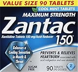 Zantac 150 Maximum Strength Tablets, Cool Mint, 90 Count