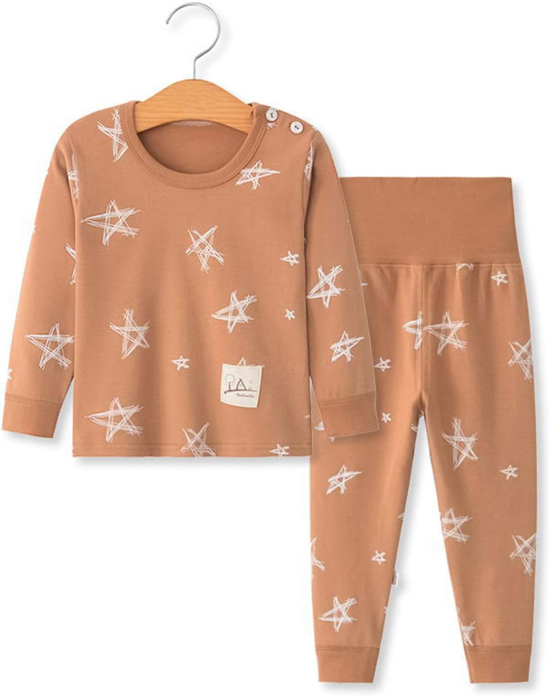 YANWANG 100% Organic Cotton Baby Boys Girls Pajamas Set Long Sleeve Sleepwear