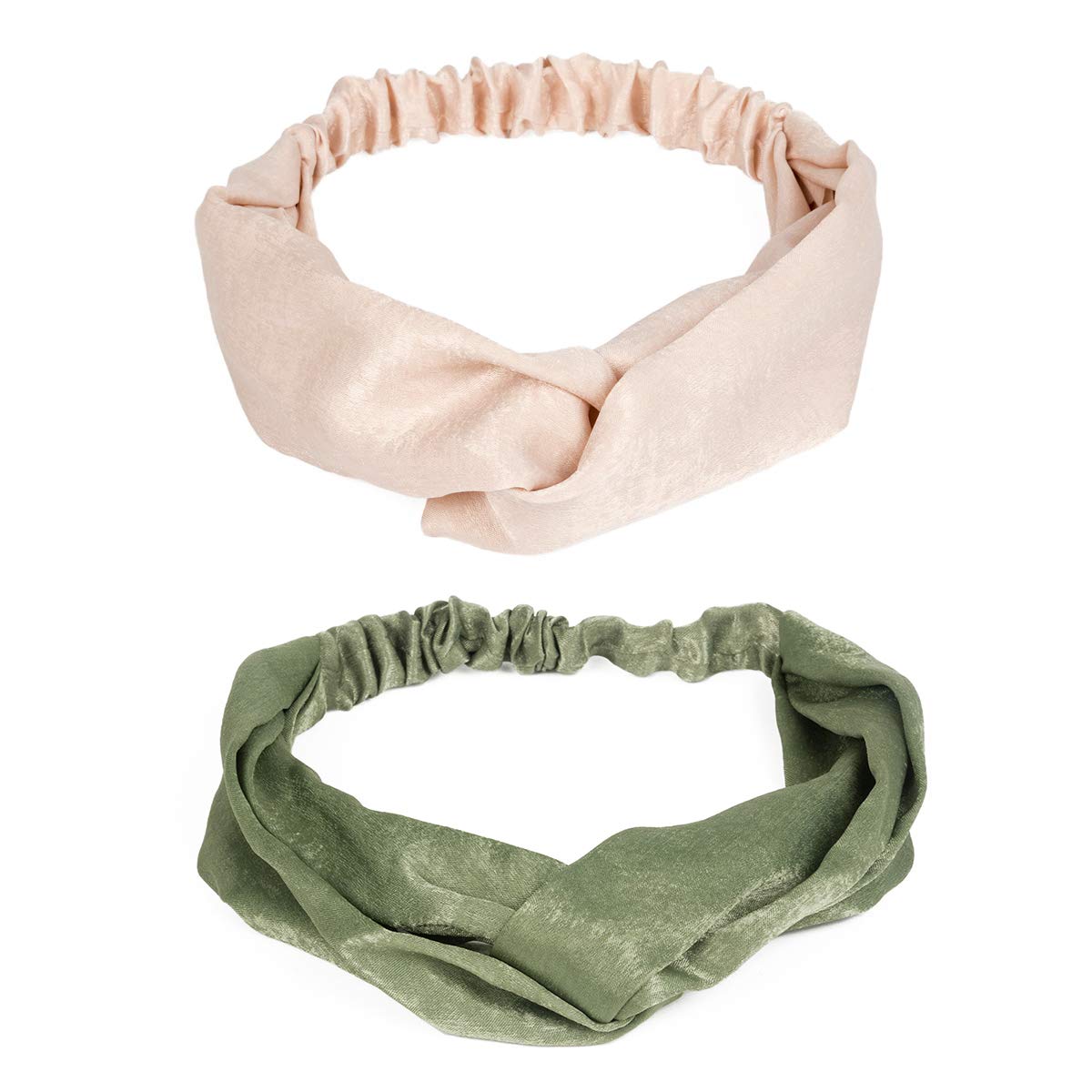 4YOUALL 10 Pack Boho Headbands for Women Vintage Flower Printing Twisted Criss Cross Elastic Head Wrap Cute Hair Band Accessories (Style 2-10 Pcs)