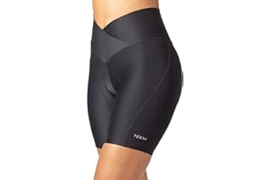 Terry Cycling Shorts Women Padded, Glamazon Bike Short W/Cross Over Waistband, Spinning MTB Road Dirt Fleet Air Chamois