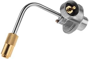 AJINTEBY Griddles Regulator, Gas Grill Regulator & 5FT Stainless Steel Braided Propane Adapter Hose for Blackstone 17 Inch, 22 Inch Tabletop Griddle; Pit Boss, Blue Rhino Razor Griddle, etc. (Regulator)