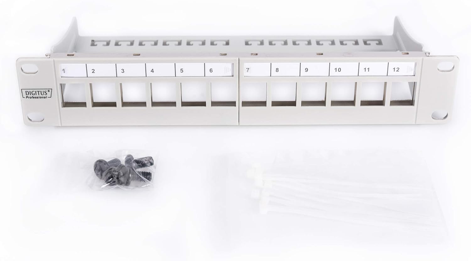 DIGITUS Modular Patch Panel, 12-port, Grey, Patch-Panel - Modular - 12 Port - Image 3