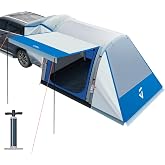 JOYTUTUS Inflatable SUV Tent with Pump 2.0, 30% More Space, Easy Set-up Car Tent for 6 Person Family Camping, Dual-Use for SUV or Ground Camping with 2 Awnings, Double Door, Fit for SUV Car Van