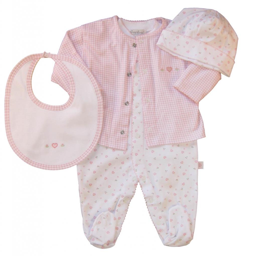 Kissy Kissy Baby Girls Homeward Bound Hearts Print Gingham