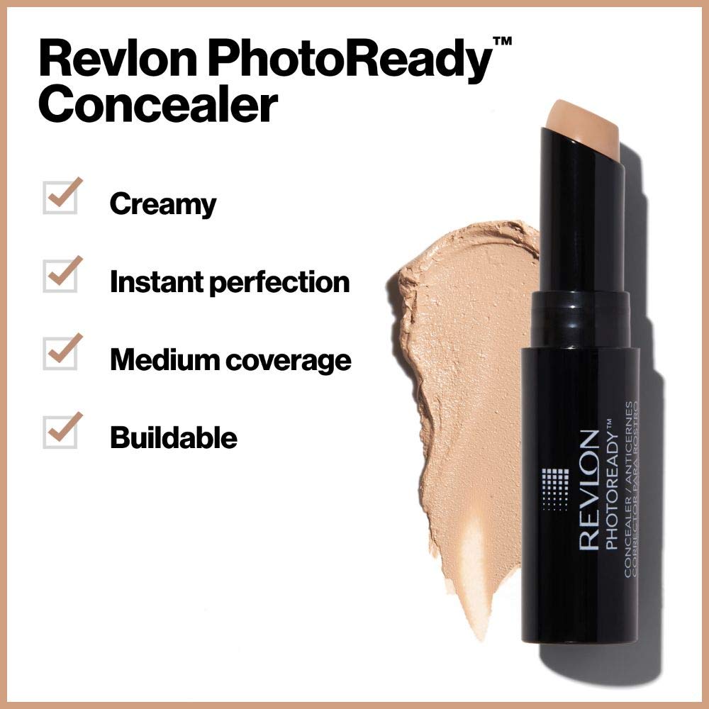 Revlon PhotoReady Concealer Stick, Creamy Medium Coverage Color Correcting Face Makeup, Light Medium (003), 0.16 oz : Concealers Makeup : Beauty