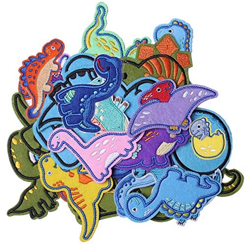 GYGYL 26pcs Dinosaur Embroidered Patches, DIY Sew Applique Repair Patch, Sew On/Iron On Patch for Jackets, Jeans, Pants,Backpacks, Clothes