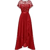 BeryLove Formal Dresses for Women 2026 Wedding Guest with Slit Cocktail Elegant Lace Long Prom Dress