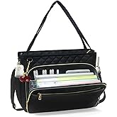 Miss or Miss Teacher Tote Bag for Women with 15.6 Inch Laptop Compartment, Accordion File Organizer, Large Professional Work Bag Utility Bag for School, Office, Nursing Black