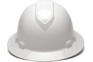 Pyramex Ridgeline Full Brim Hard Hat 4 Point Ratchet White