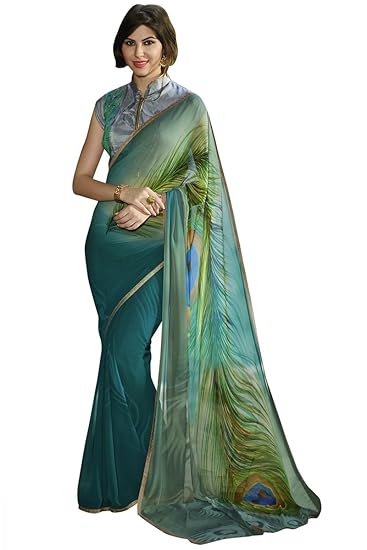 Georgette Saree With Blouse Piece (Sby3-7228_Multi-Coloured_Free Size)