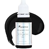 Mysense Black Face Body Paint,Water Based Washable Face Paint,Non-toxic Cream Body Paint for Adults and Children Halloween SFX Skull Skeleton Zombie Vampire Joker Cosplay Makeup,0.6oz