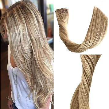 Amazon Com Balayage Clip In Remy Hair Extensions Highlight 18