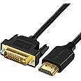 SOEYBAE DVI to HDMI Cable 6ft,HDMI to DVI Bi Directional Adapter Cable Support 1080P，Compatible with Xbox, PC, TV Box，Monitor