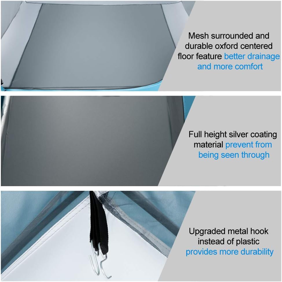 VINGLI 6.7FT Shower Tent, Changing Room Tent for Portable Toilet, with Mesh Floor and Carrying Bag, Lightweight & Sturdy, Perfecr for Camping, Boat, Dressing Outdoor or Indoor: Sports & Outdoors
