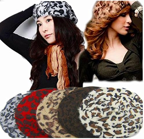 Amazon 帽子 レディース ヒョウ柄 ベレー帽 豹柄ベレー帽 フリー レッド ワンピース チュニック 通販