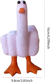 HXTNool Middle Finger Duck Statue Pink Resin Funny Novelty Desk Shelf Art Decor view 2