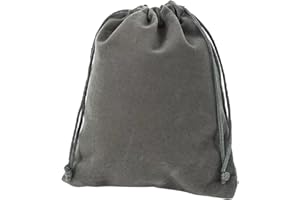 Aestivate 8 Pack Large Velvet Drawstring Pouch, Velvet Bag 8×10 Inch Storage Bag Cosmetics Pouches Dust Bag 8 Pieces(Dark Grey)