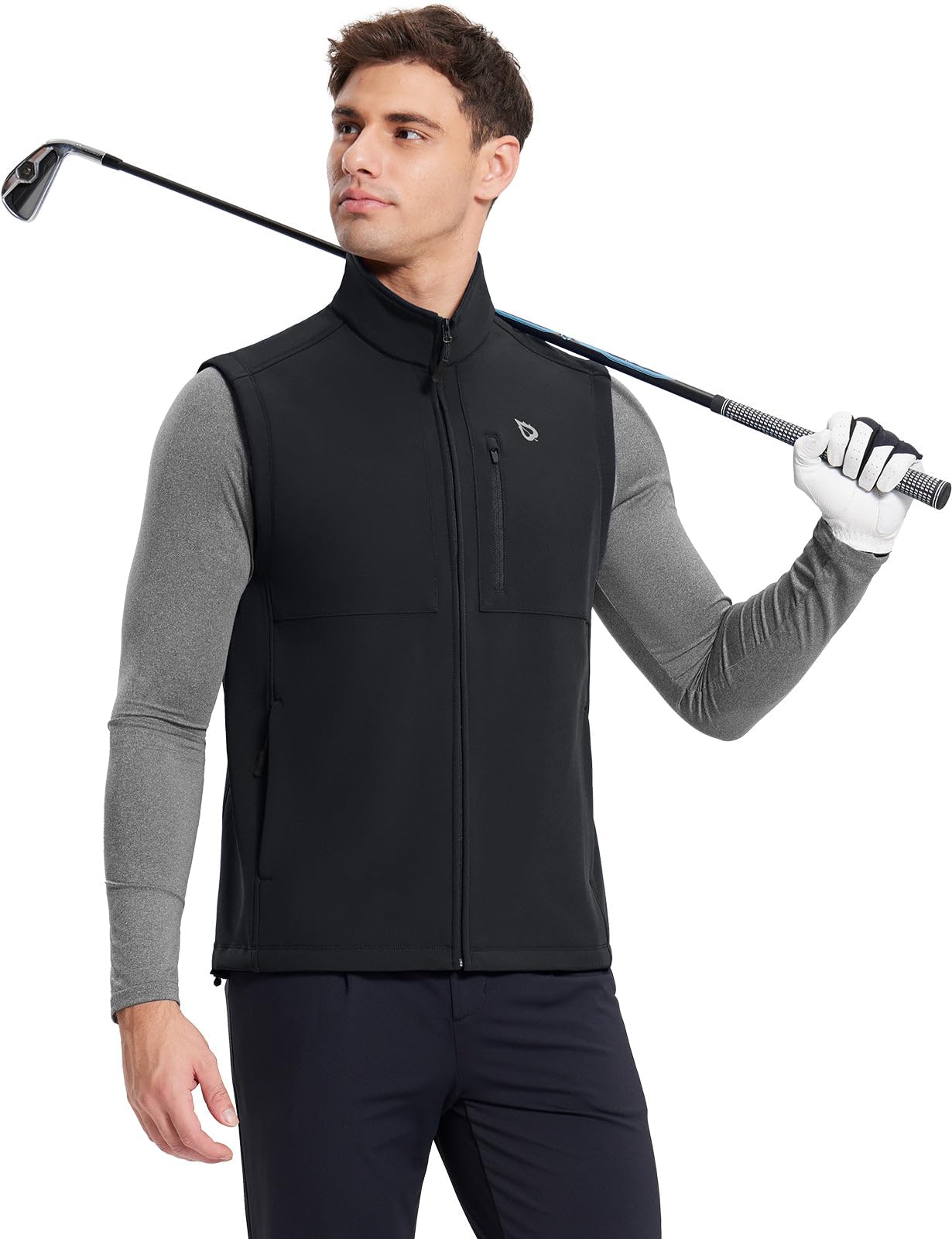 BALEAF Men's Golf Vest Fleece Lined Softshell Sleeveless Jacket Water ...