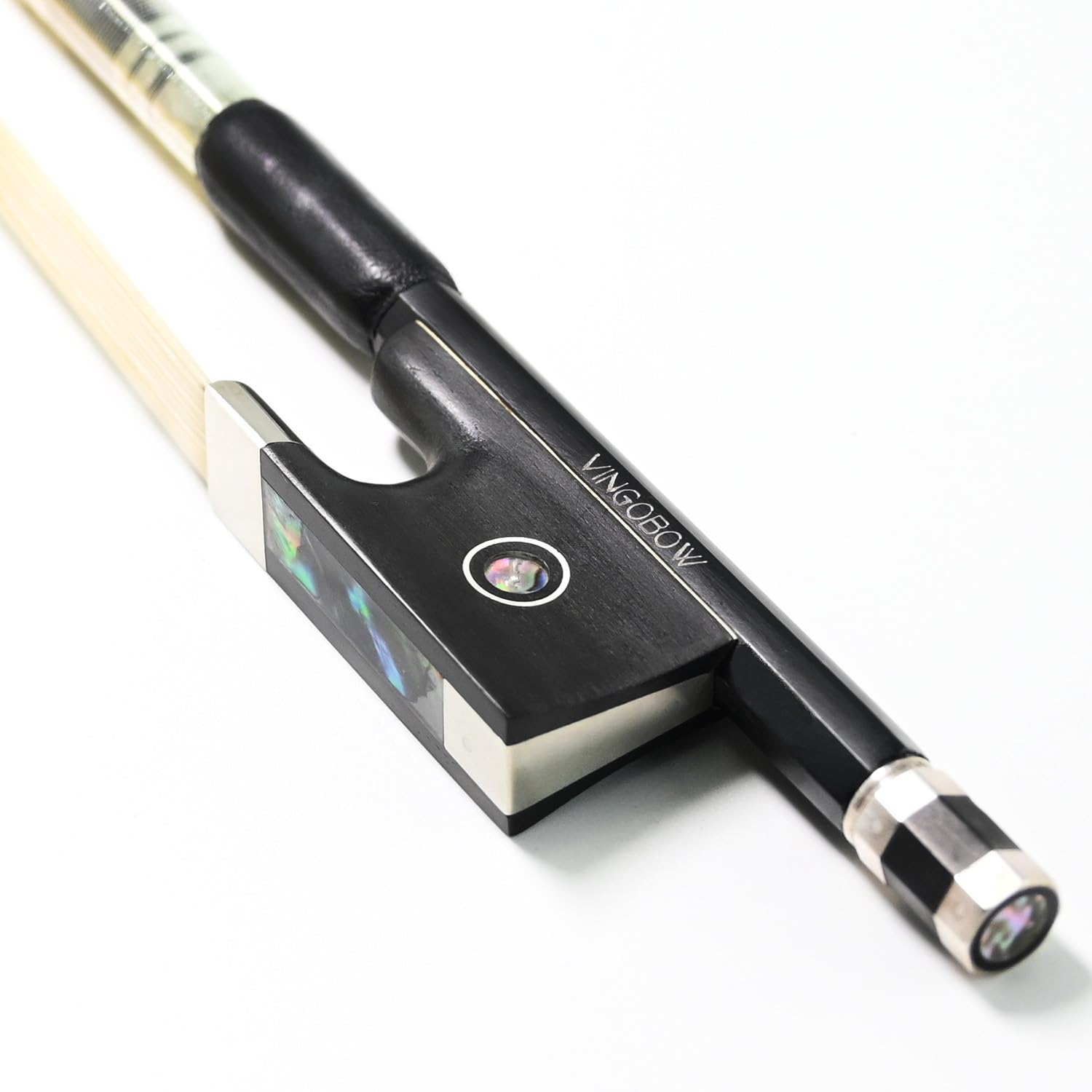 4/4 Full Size Carbon Fiber Violin Bow Full 101V Advanced Level 74.5 cm 4 4 Parisian Eyes Ebony Frog Straight Smooth Screw Strong and Durable Unbleached Mongolian Horse Hair Warm Sweet Sound