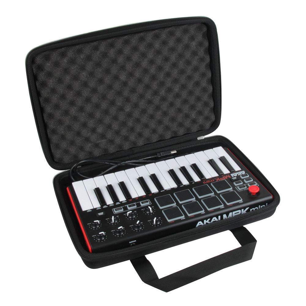 Hard EVA Travel Case for Professional MPK Mini MKII | 25-Key Portable USB MIDI Keyboard by Hermitshell (Black)