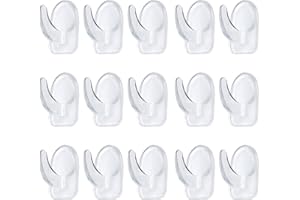 15 Pcs Self Adhesive Plastic Wall Hooks,Small Extra Sticky Transparent Sticky Hooks,Heavy Duty Acrylic Stick On Hook,Suitable