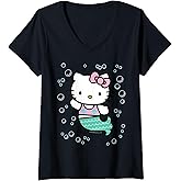 Womens Hello Kitty Mermaid V-Neck T-Shirt Small