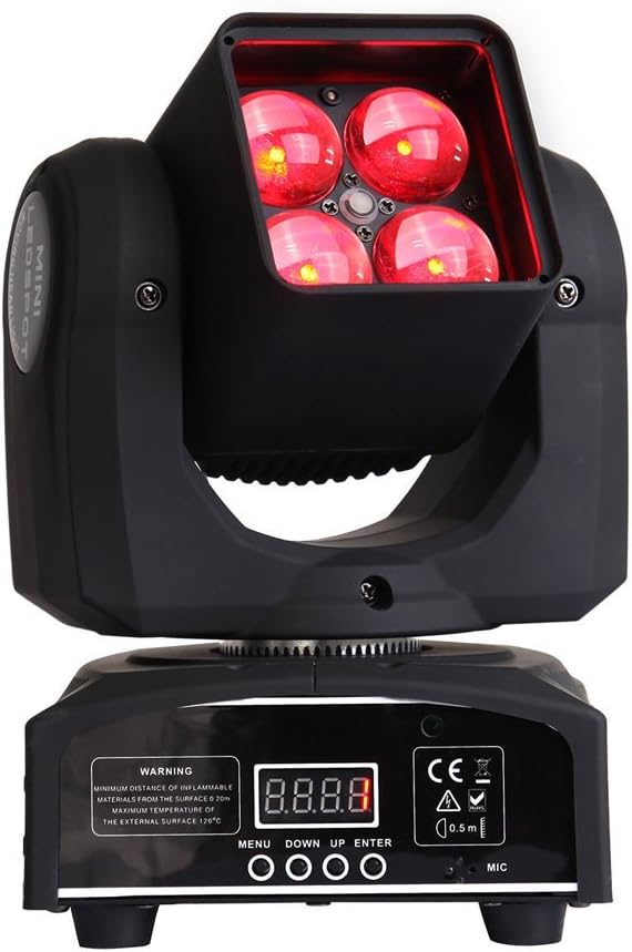 Matrix 4X10W Mini LED Zoom RGBW Moving Head DJ Strobe Beam light DMX 15CH Party